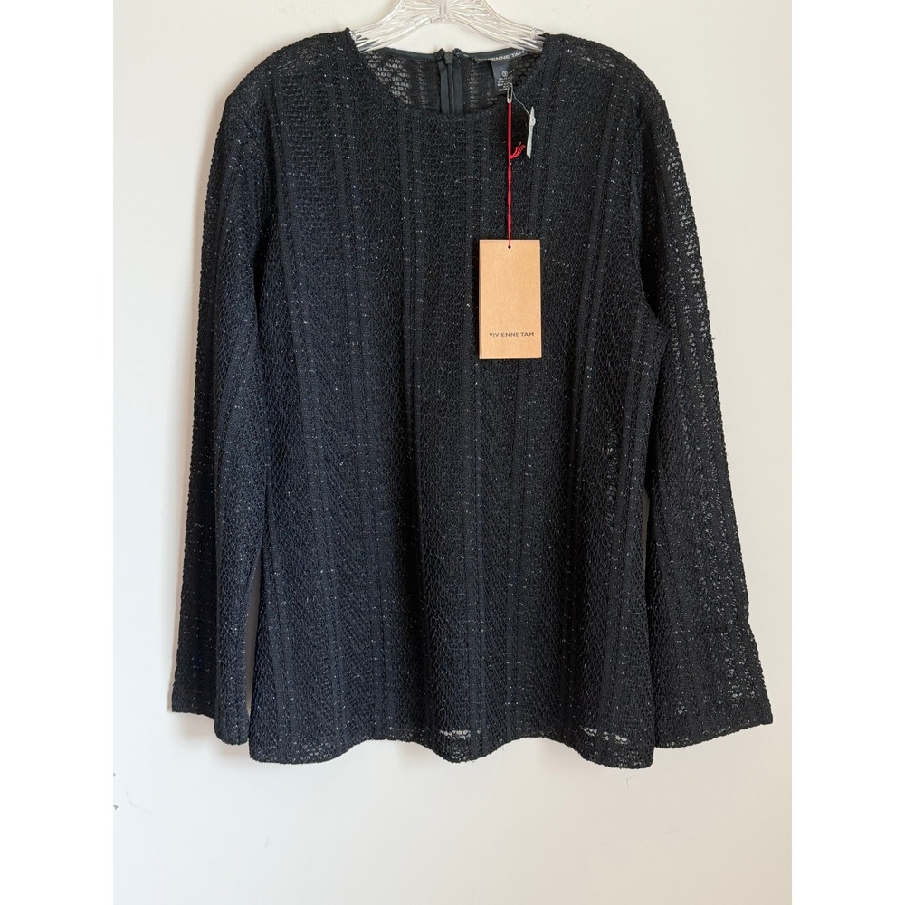 Vintage Vivienne Tam Top Semi Sheer Textured Knit Size Large Whimsigoth Y2K NEW